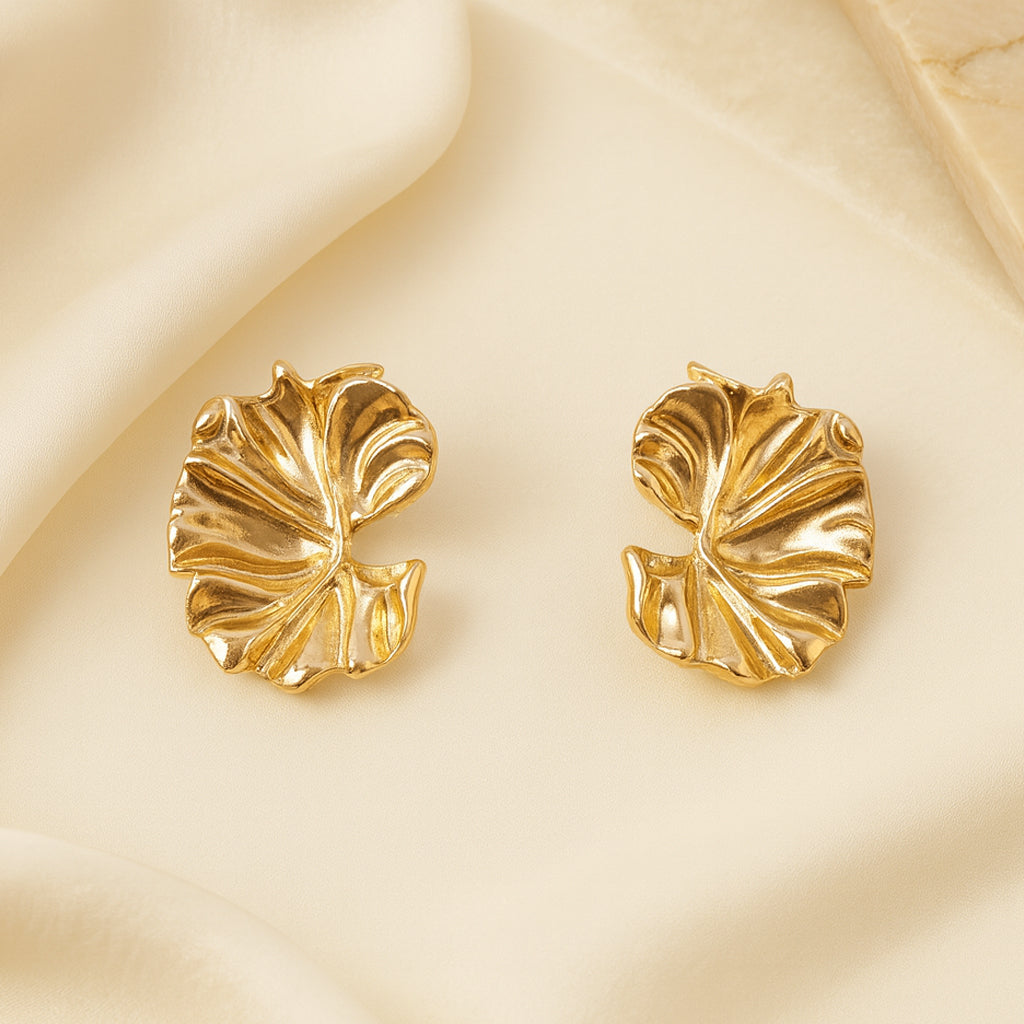 Petal Glow - Gold Choker & Earrings Set