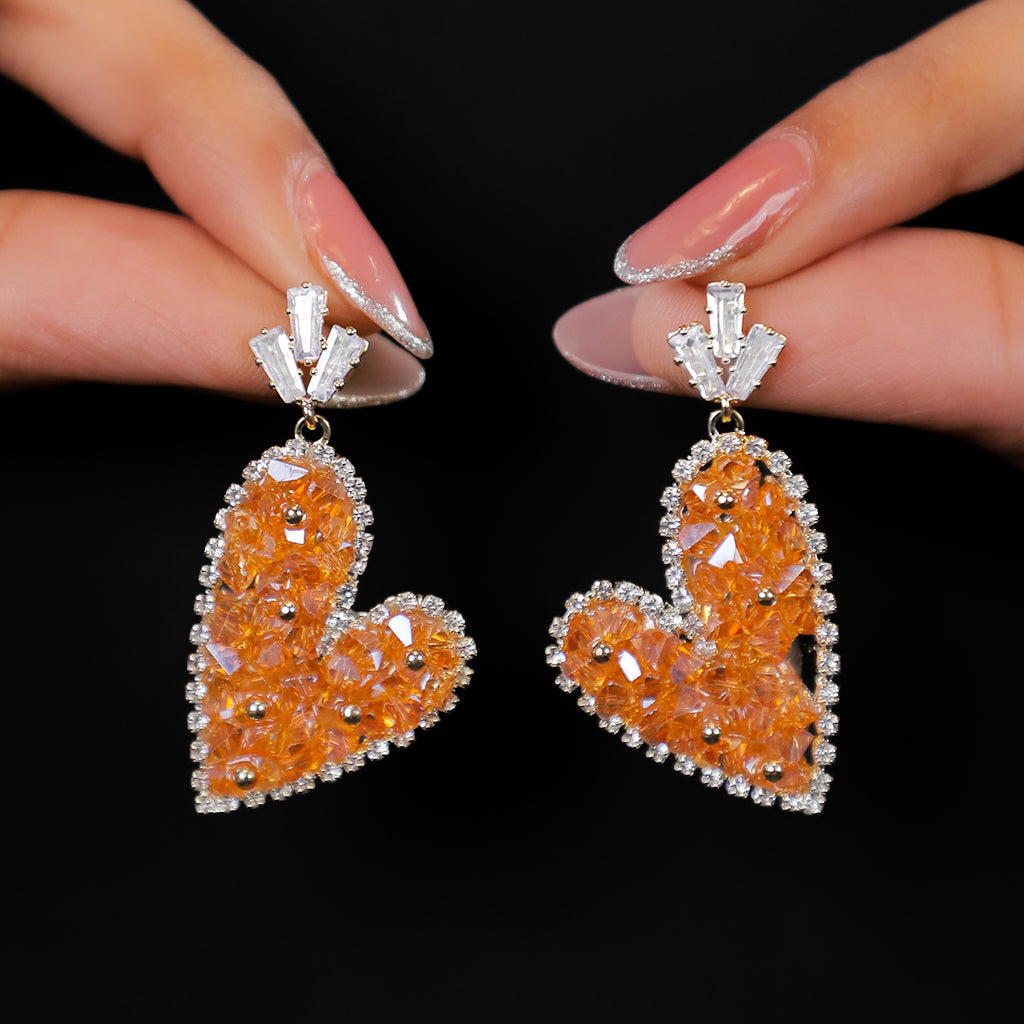 Orange Sparkling Heart