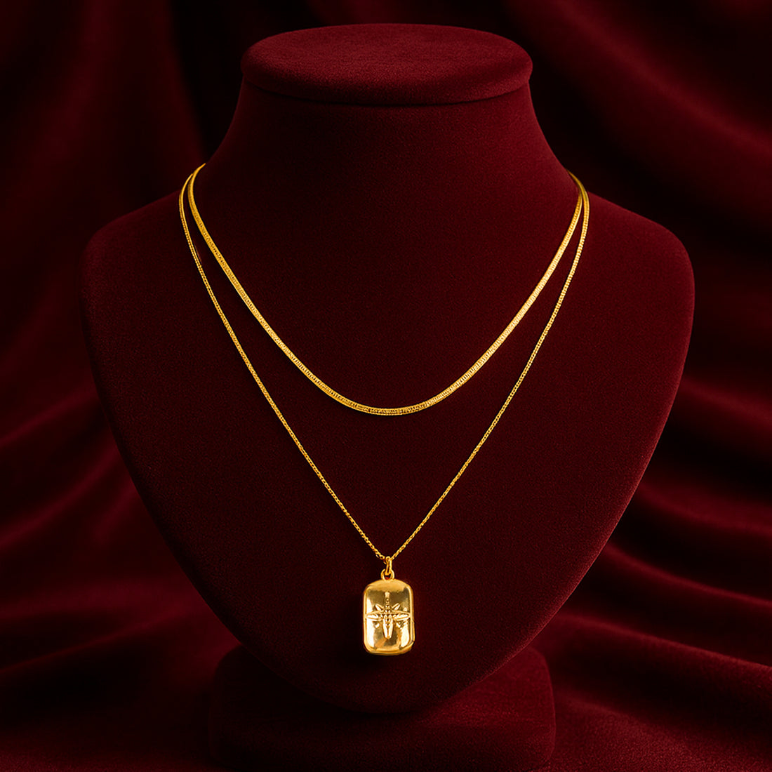 North Star - Studded Gold Layered Pendant