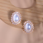 Load image into Gallery viewer, White Finish Sterling Silver Pearl Earrings