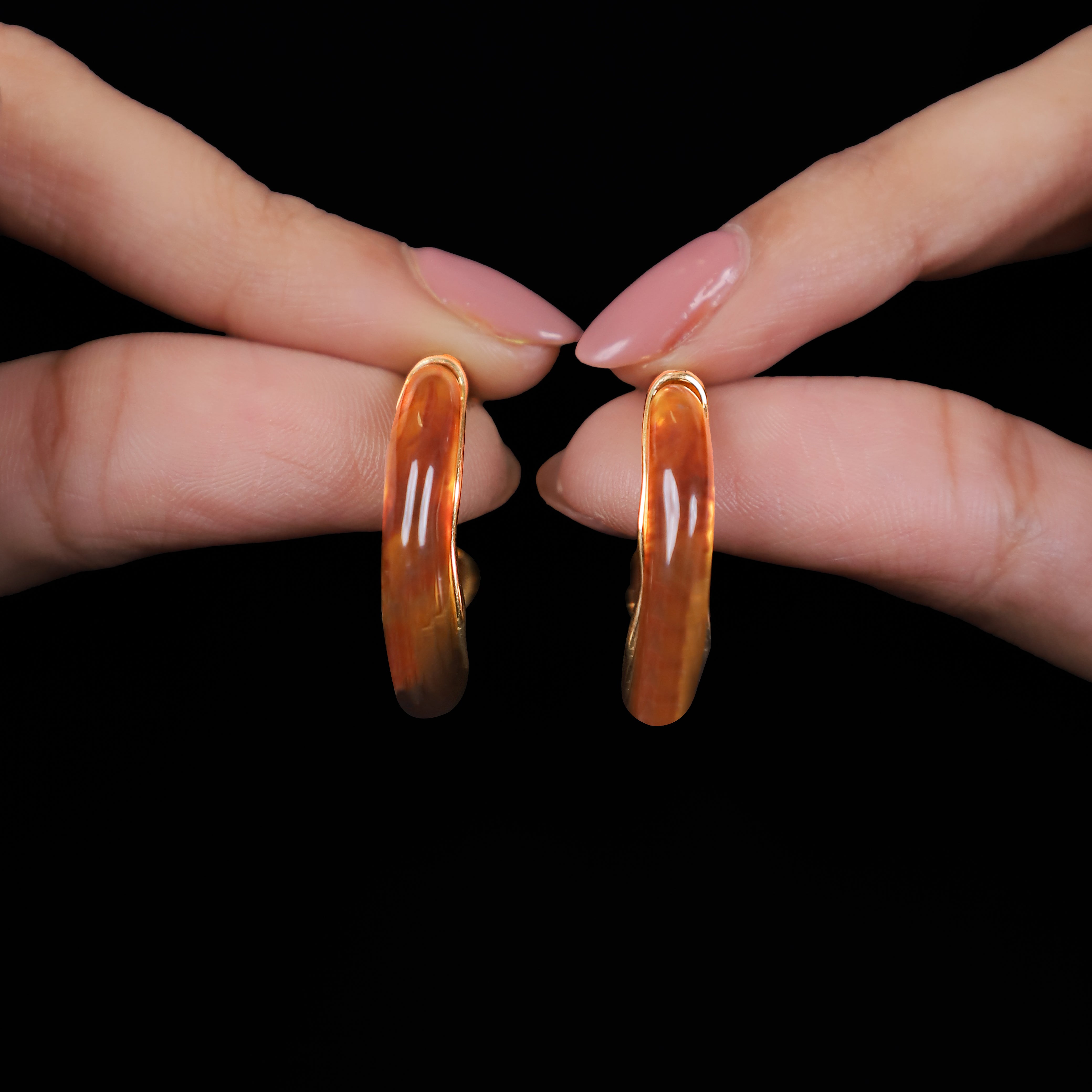 Rose Gold Double Sided Earrings