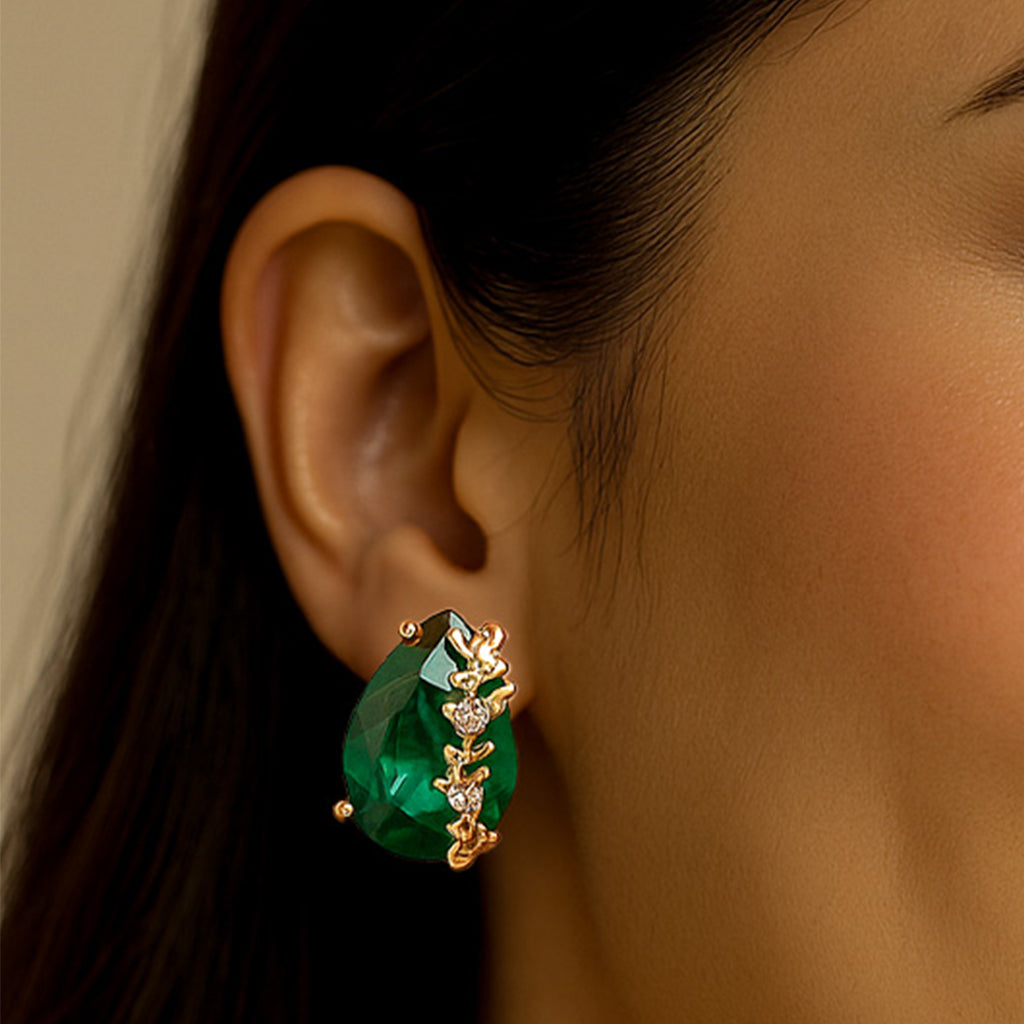 Teal Teardrop Studs