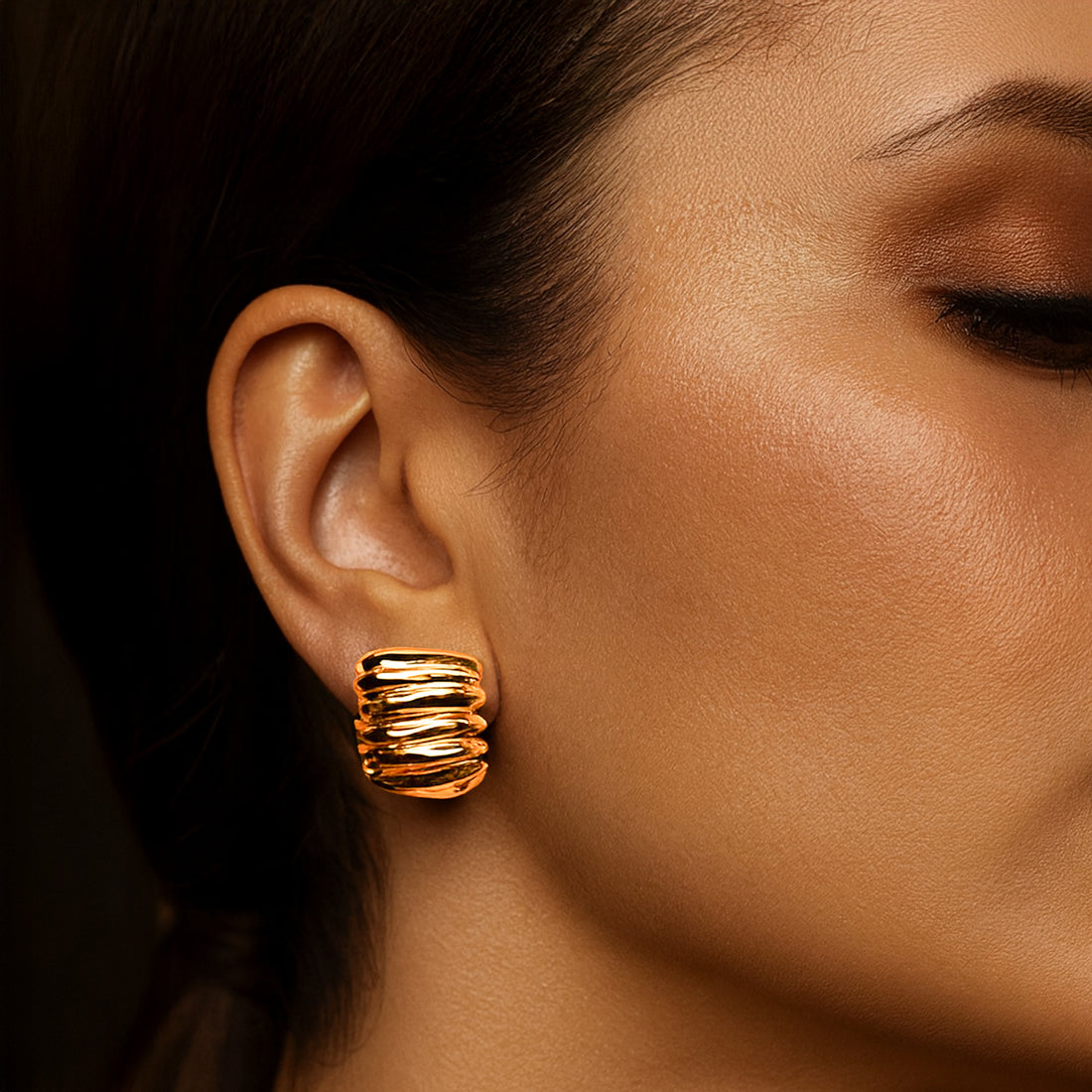 Sculpted Gold Stud Earrings
