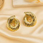 Load image into Gallery viewer, Golden Spiral Stud Earrings
