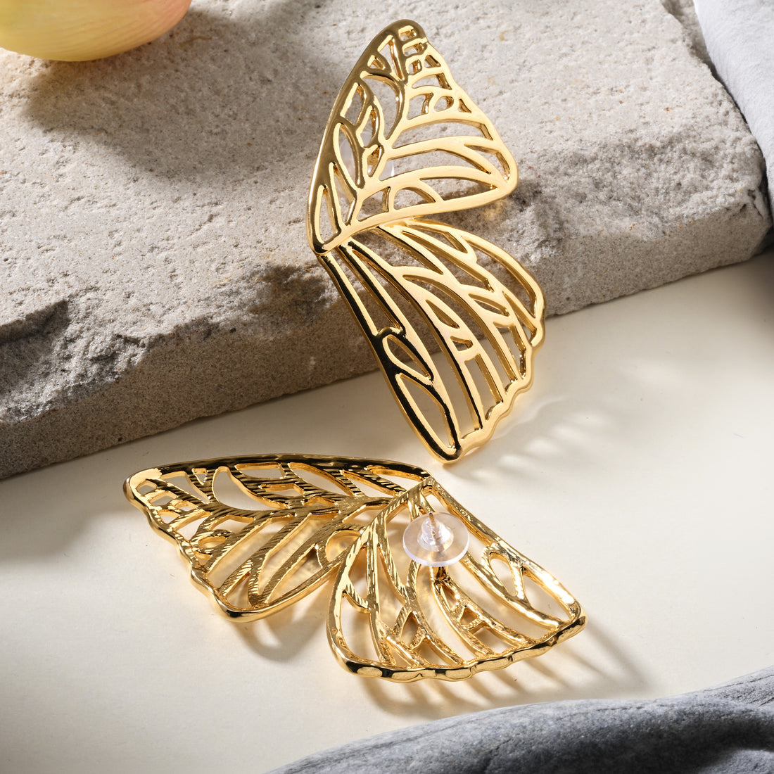 Golden Wings - Butterfly Stud Earrings