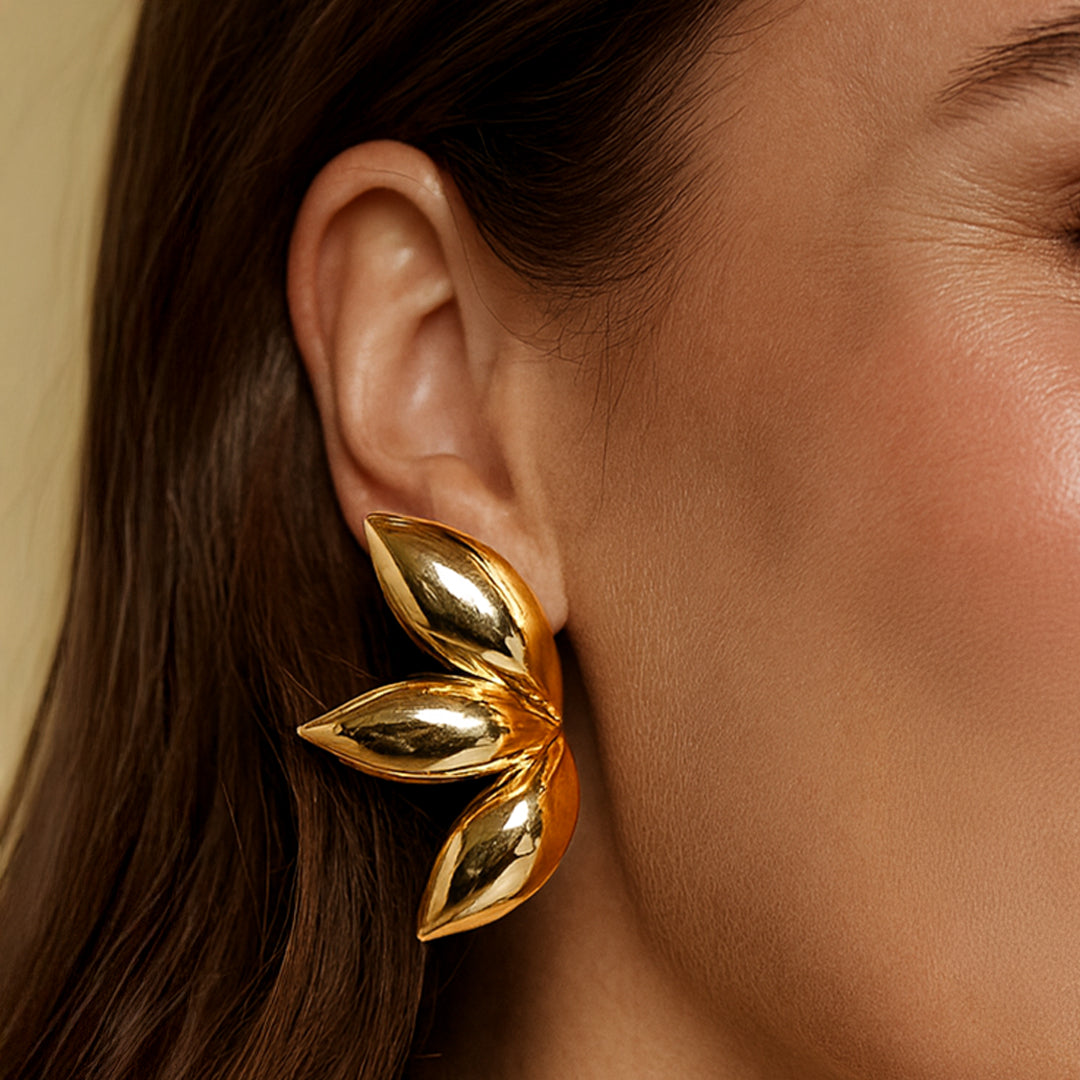 Gleaming Petals - Statement Drop Earrings