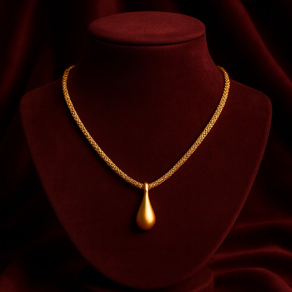 Drop of Gold - Flat Bead Necklace