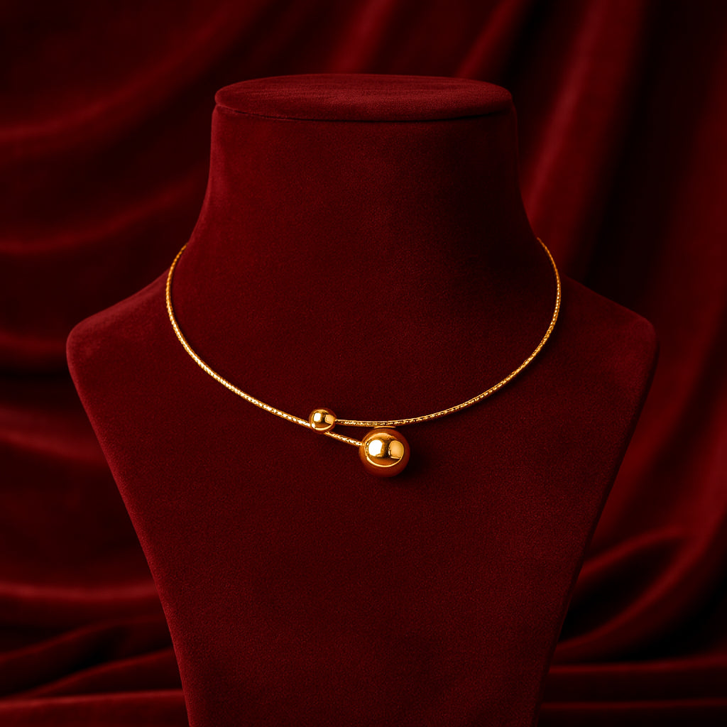 Golden Orbs - Open Rhinestone Choker