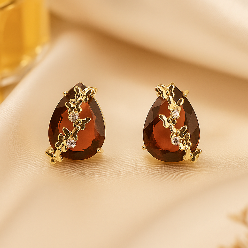Wine Teardrop Earrings
