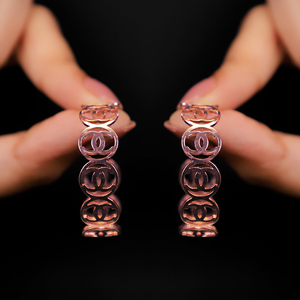 Copper-Tint Cut-Out Hoops