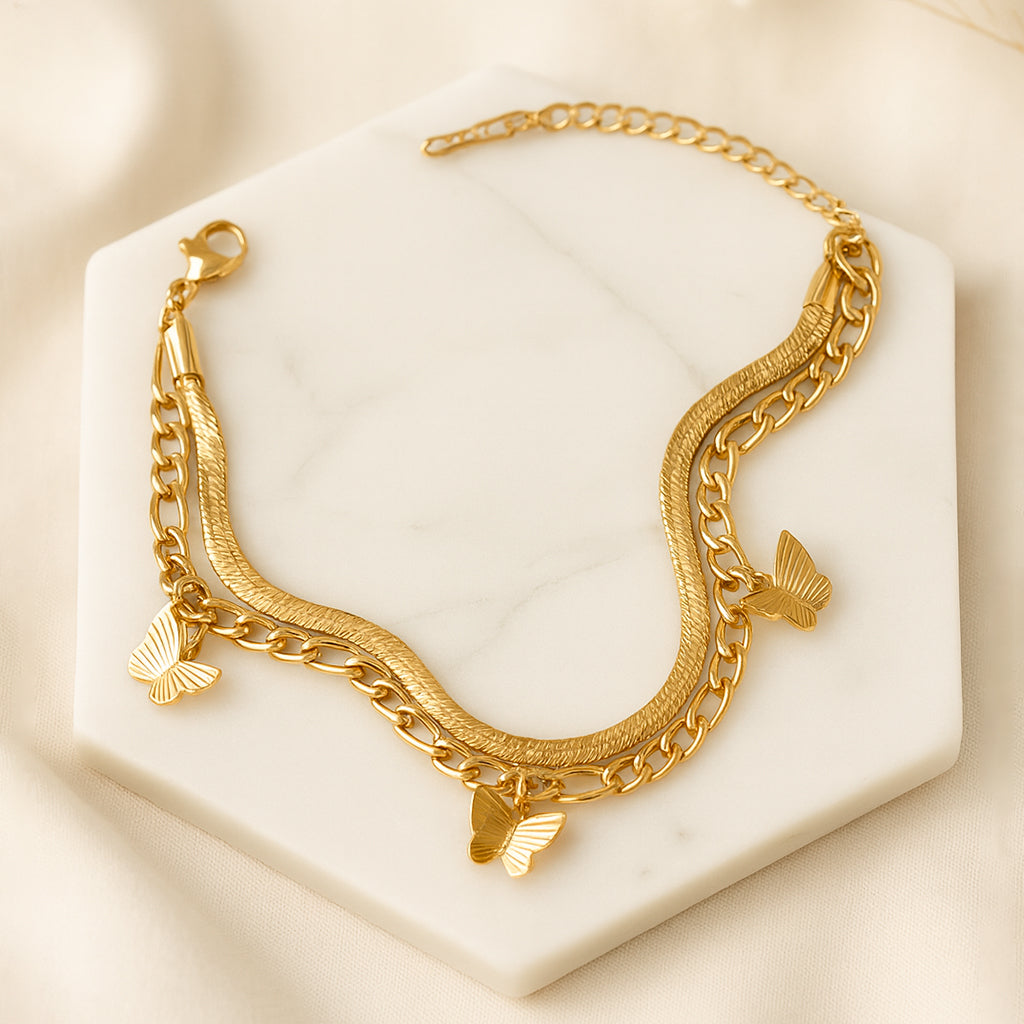Snake Chain With Butterfly Bracelets
