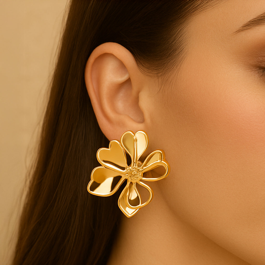 Golden Bloom Stud Earrings