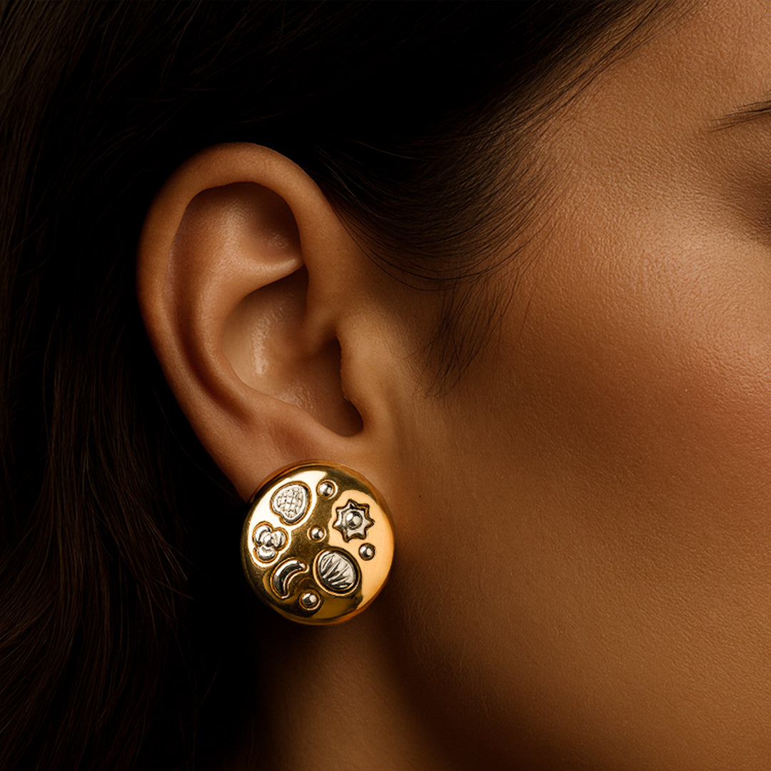 Nova - Gold & Silver Stud Earrings