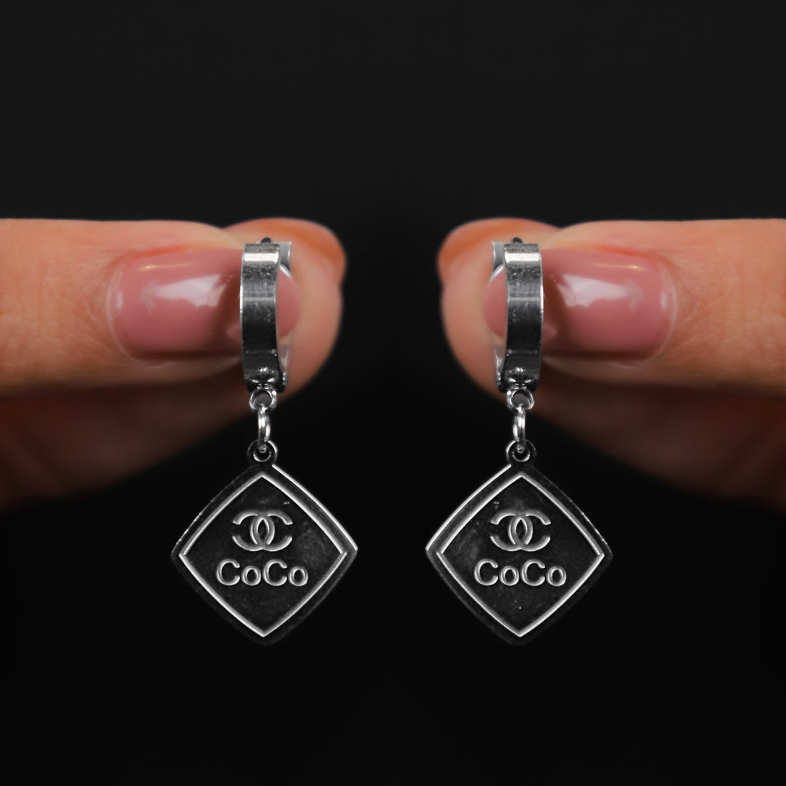 Black Coco Drop Earrings