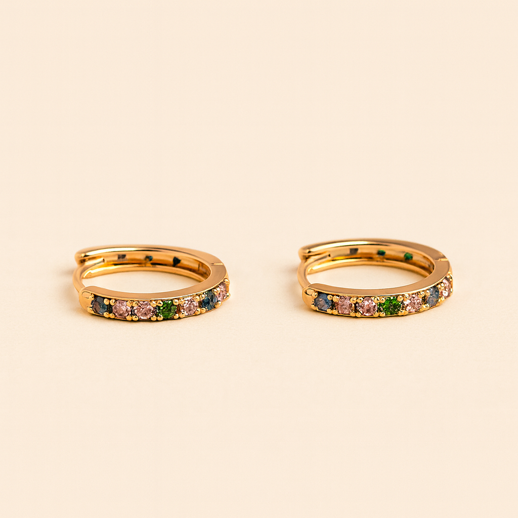 Small Multicolored Hoop Earrings