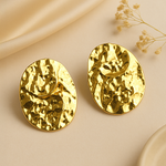 Load image into Gallery viewer, Hammered Gold Metallic Earrings
