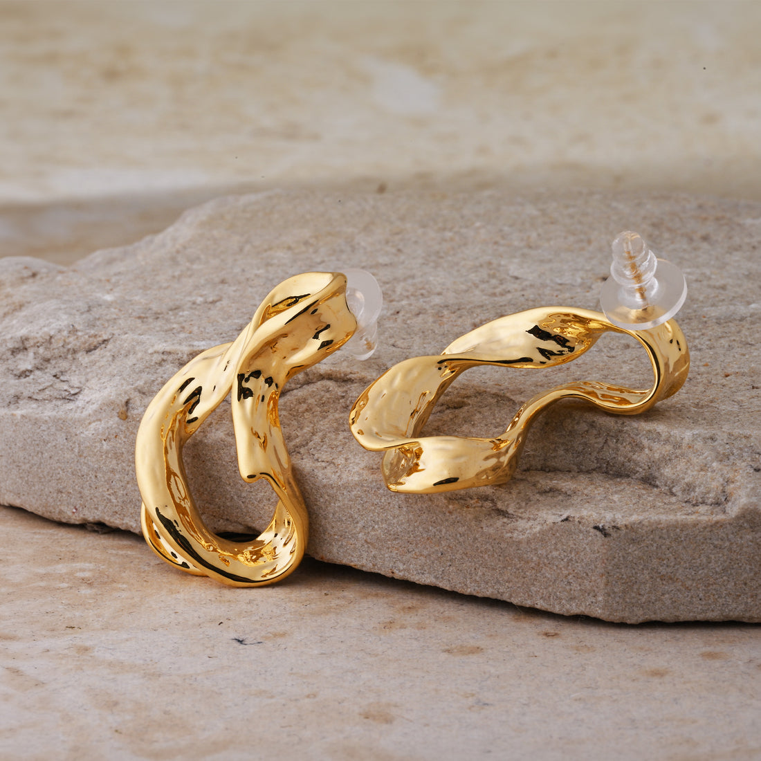 Dripping Gold - Abstract Drop Earrings
