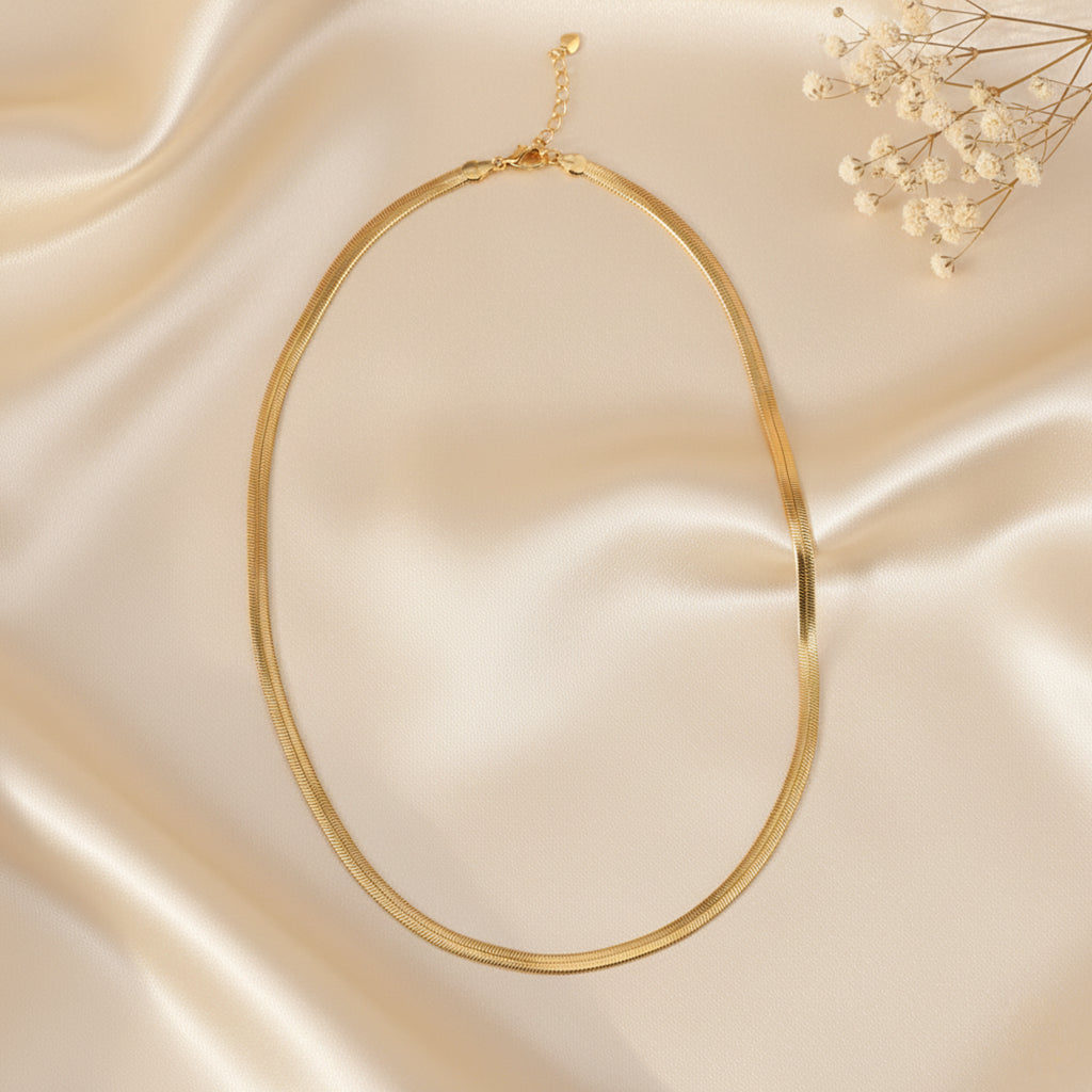 Glossy Gold Snake Chain Necklace