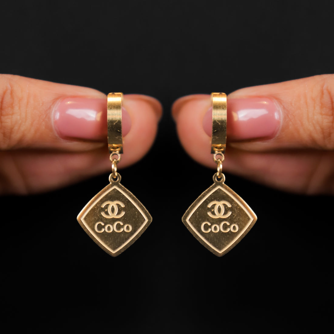 Golden Coco Drop Earrings