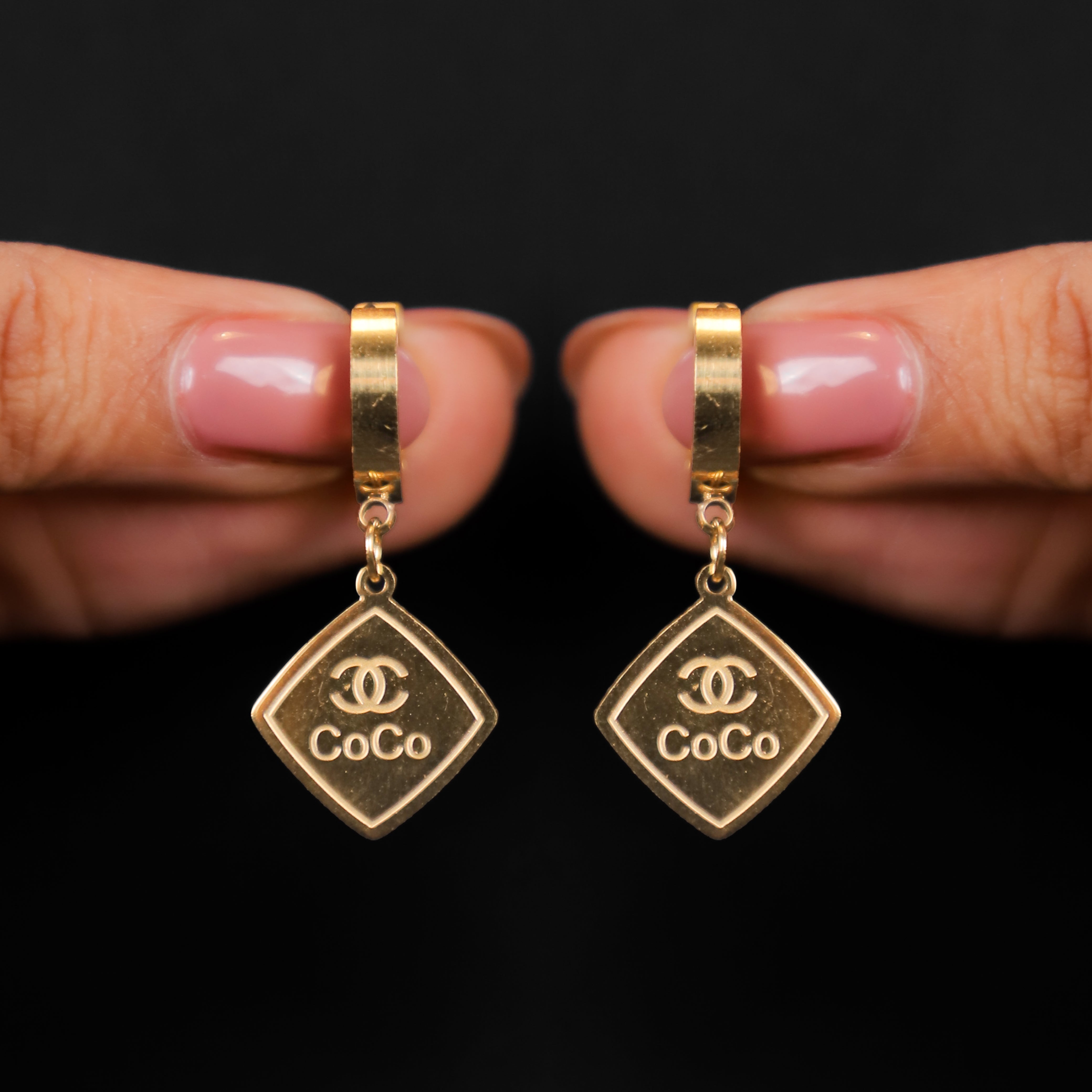 Golden Coco Drop Earrings