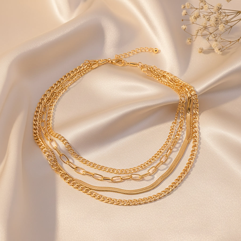 Multi Layered Gold Chain Necklaces