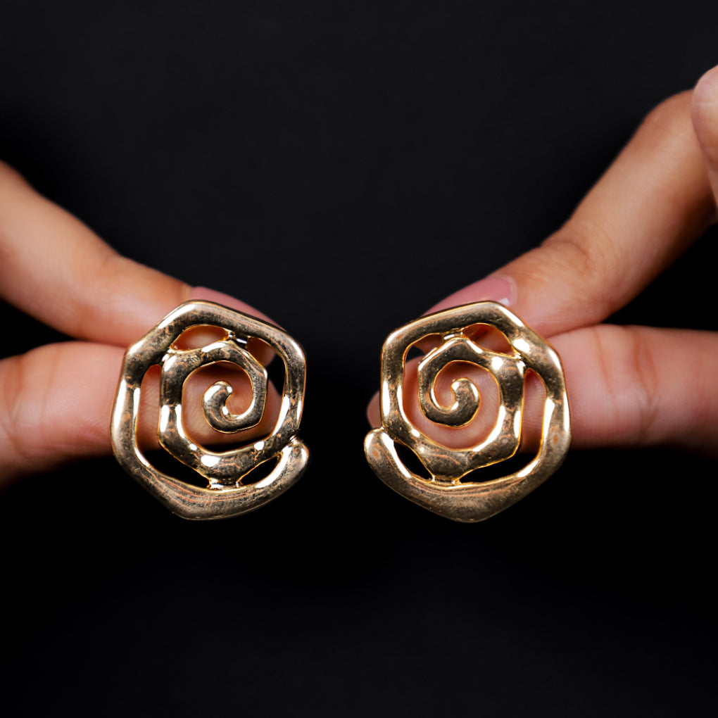 Spiral Gold Earrings