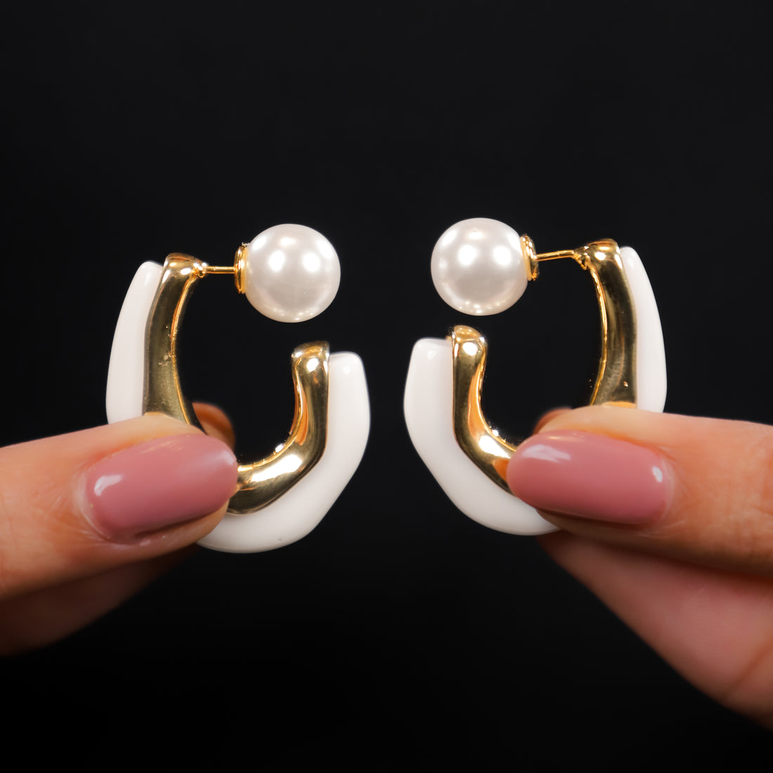 Double Sided Silver Earrings