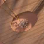 Load image into Gallery viewer, American Diamond CZ Golden Round Pendant
