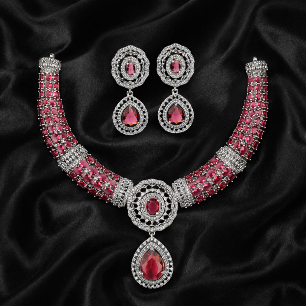 Blush Pink Bridal Teardrop Statement Set