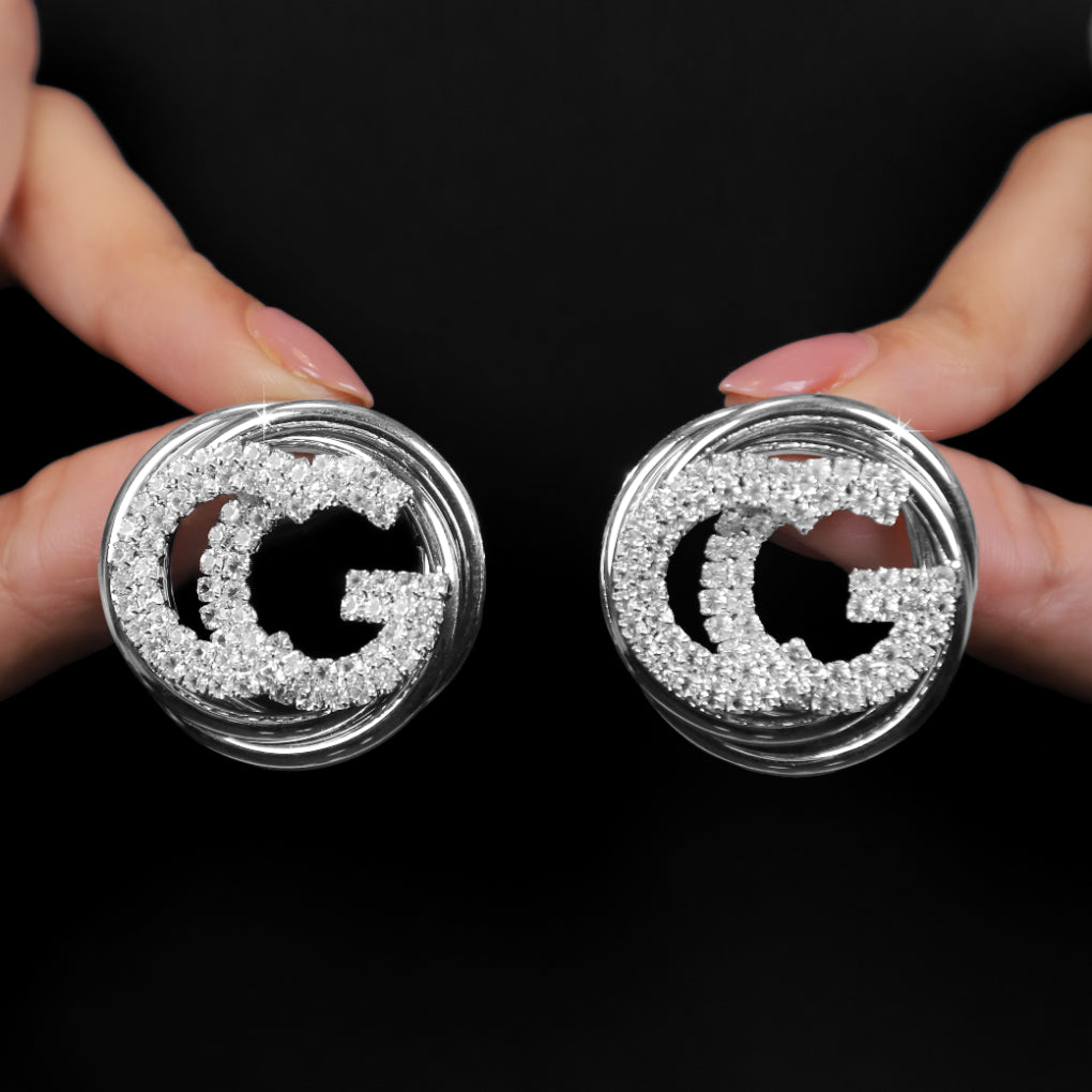 CG AD Diamond Silver Earrings