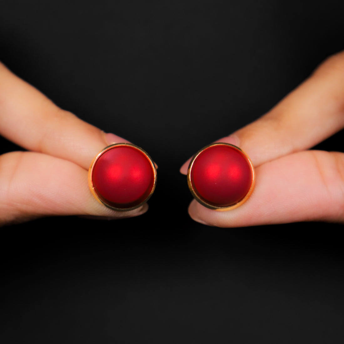 Scarlet Red Studs Earrings