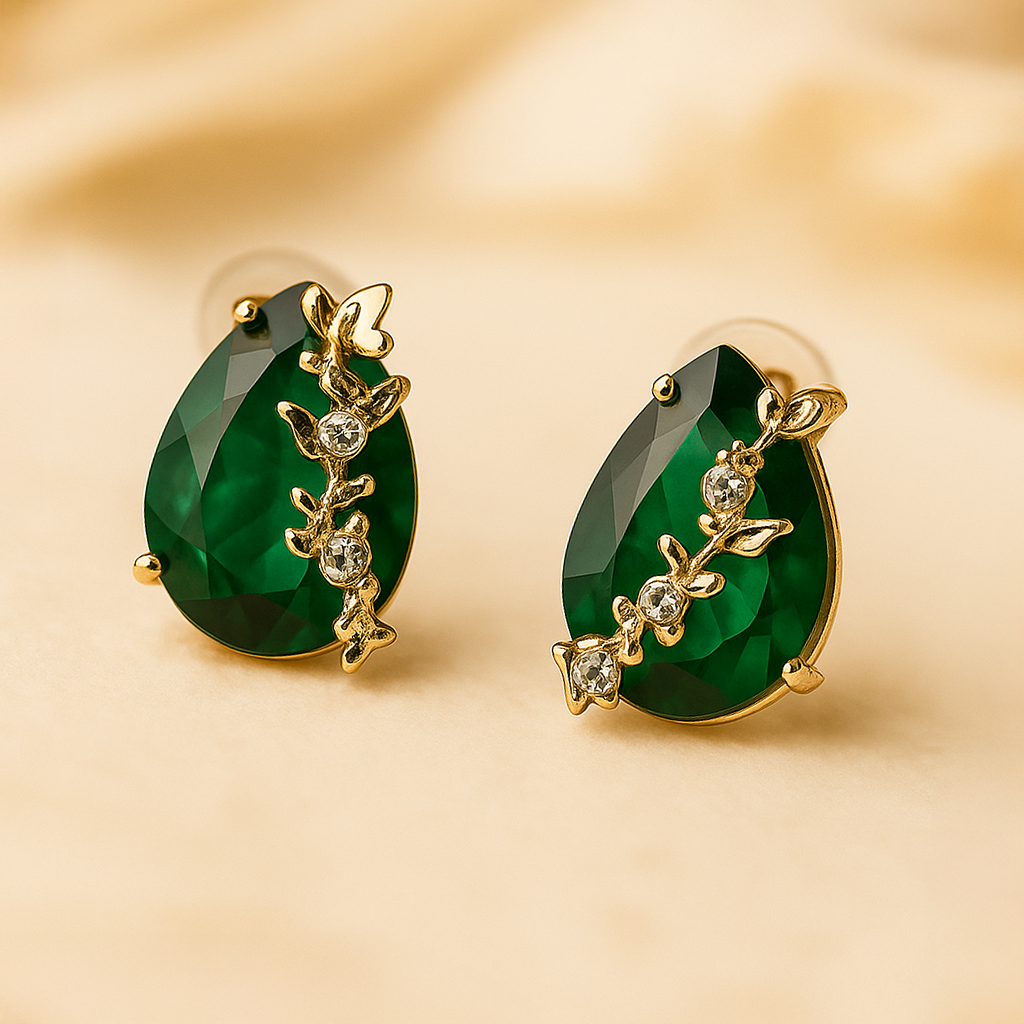 Teal Teardrop Studs