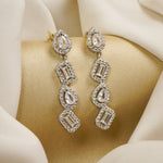 Load image into Gallery viewer, American Diamonds Silver Drops Earrings