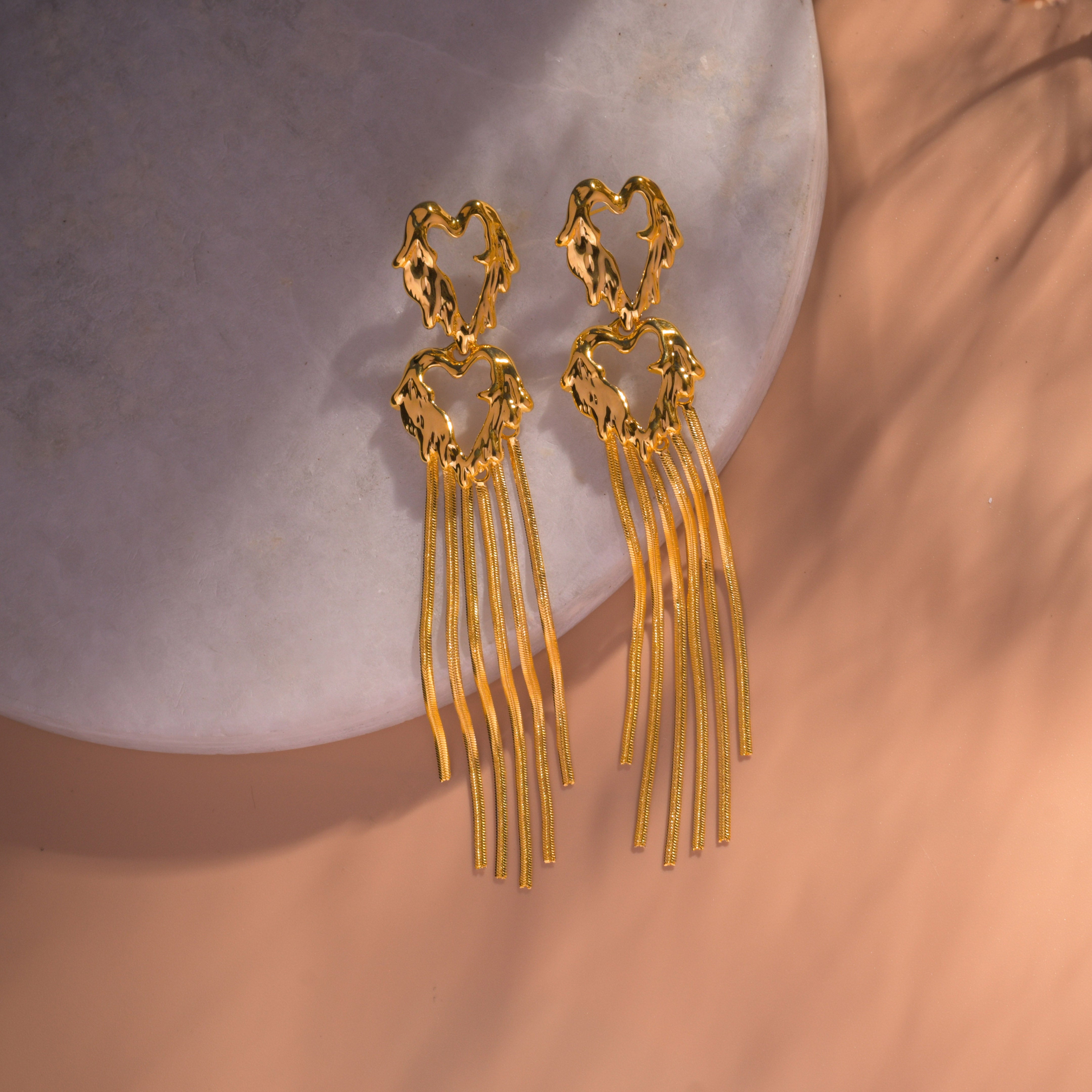 Heart Shape Drop Earrings