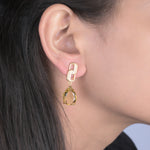 Load image into Gallery viewer, Peach Crystalline Earrings