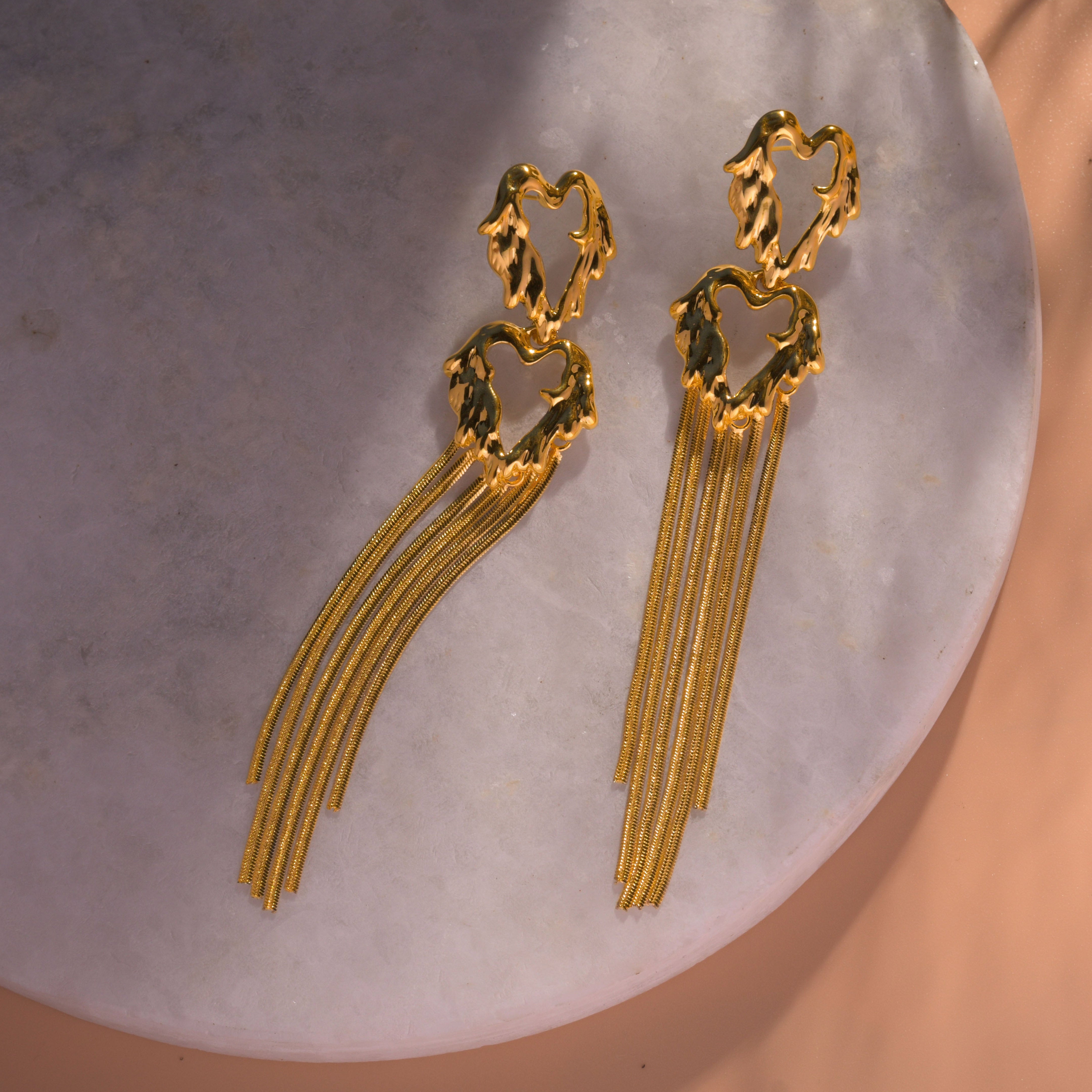 Heart Shape Drop Earrings