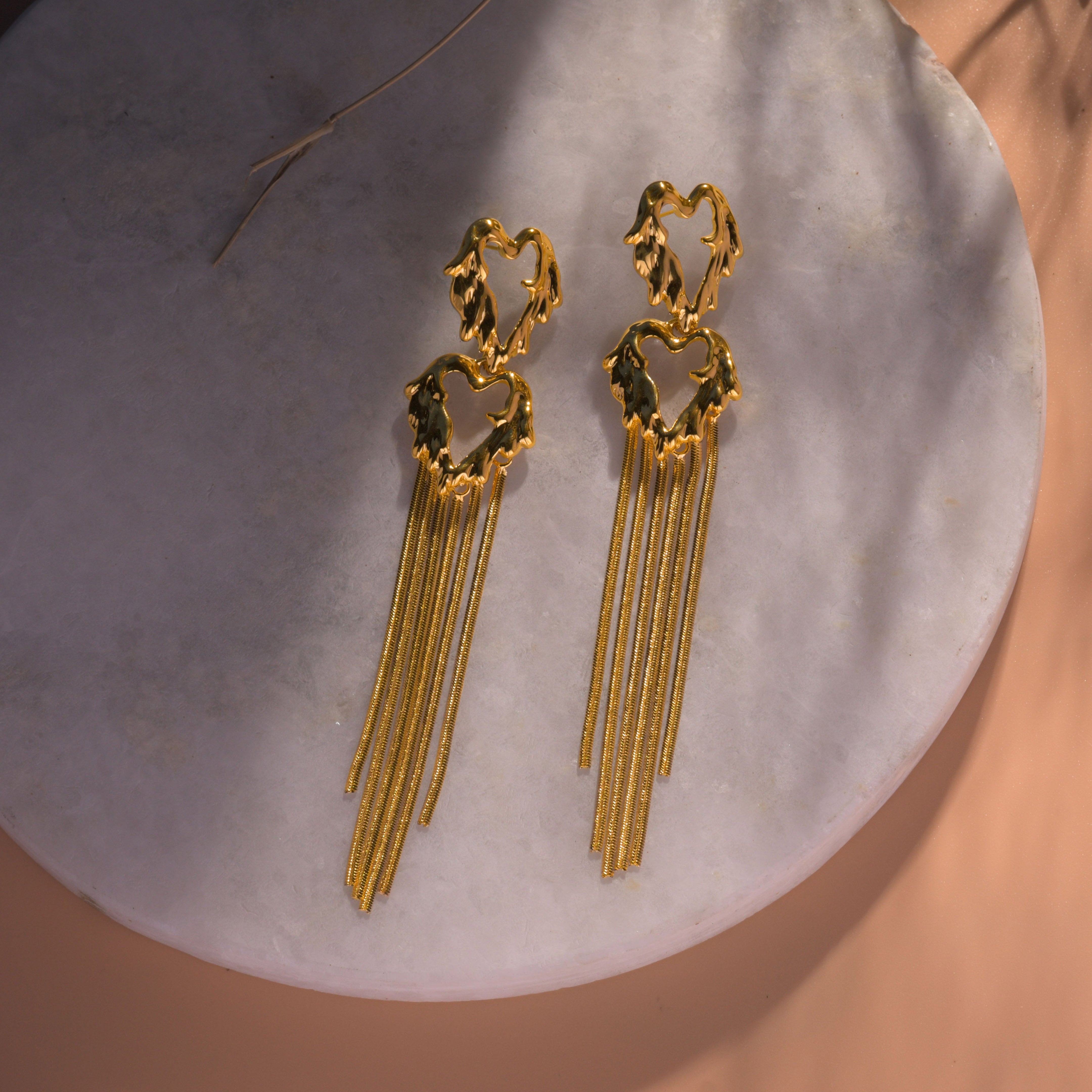 Heart Shape Drop Earrings