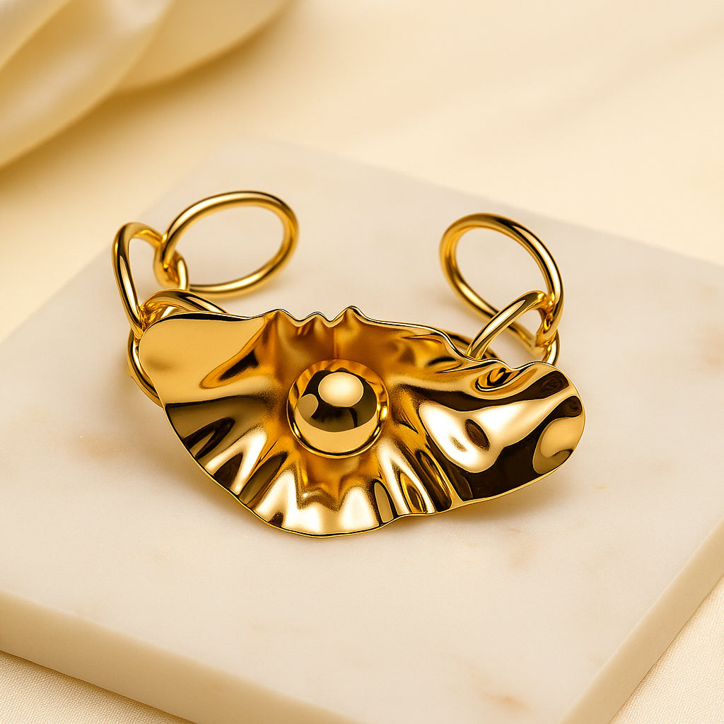 Golden Oyster Cuff Bracelet