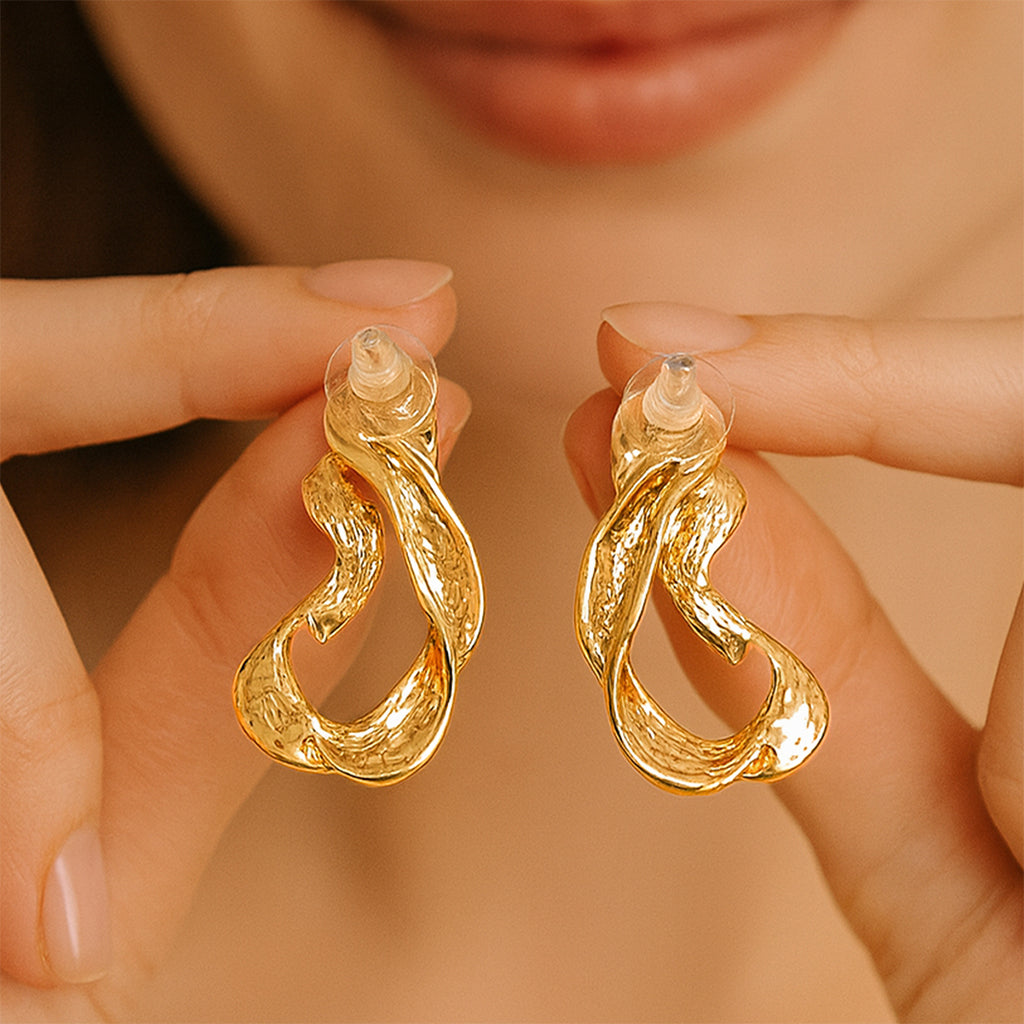 Dripping Gold - Abstract Drop Earrings
