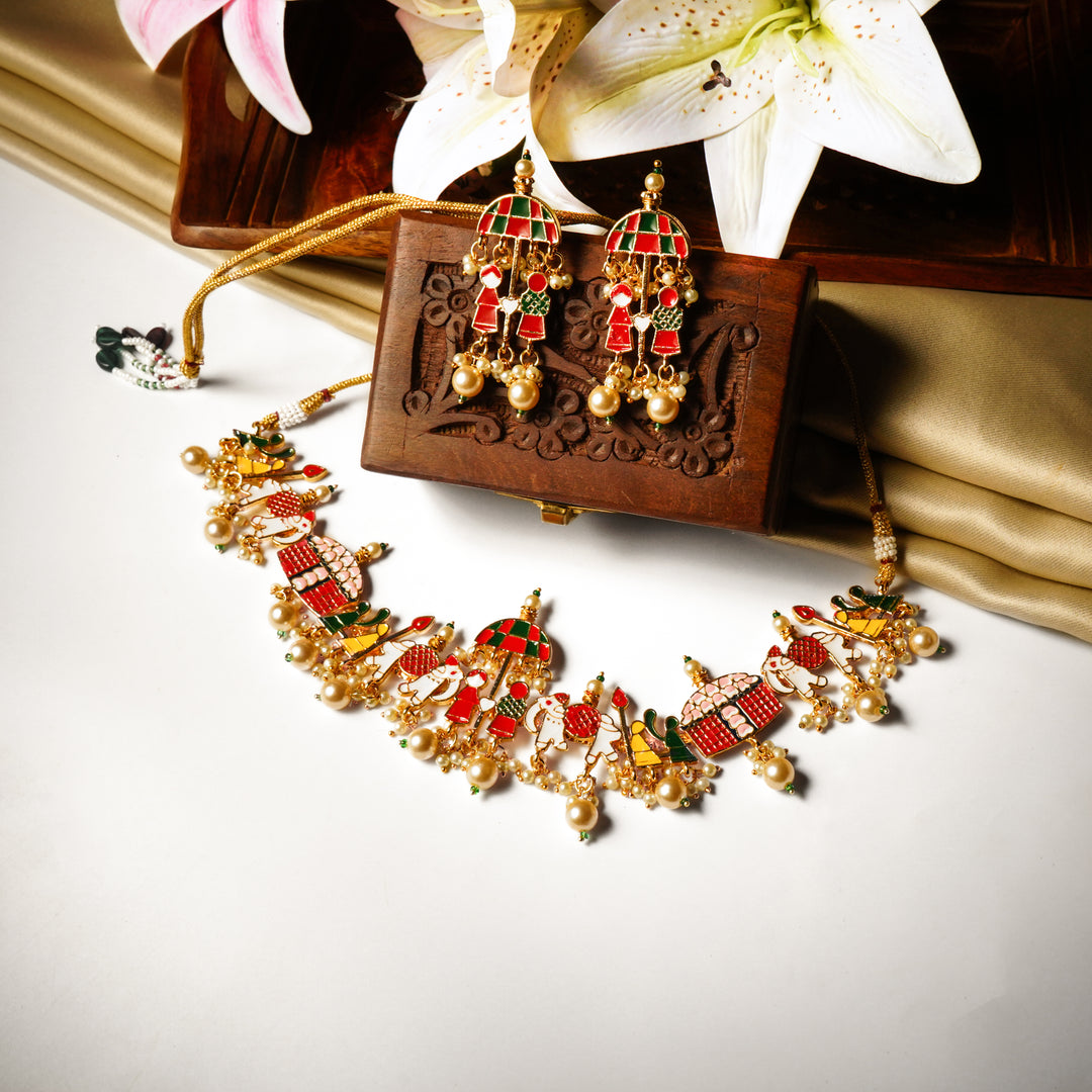 Handmade Minakari Doli Barat Necklace Set