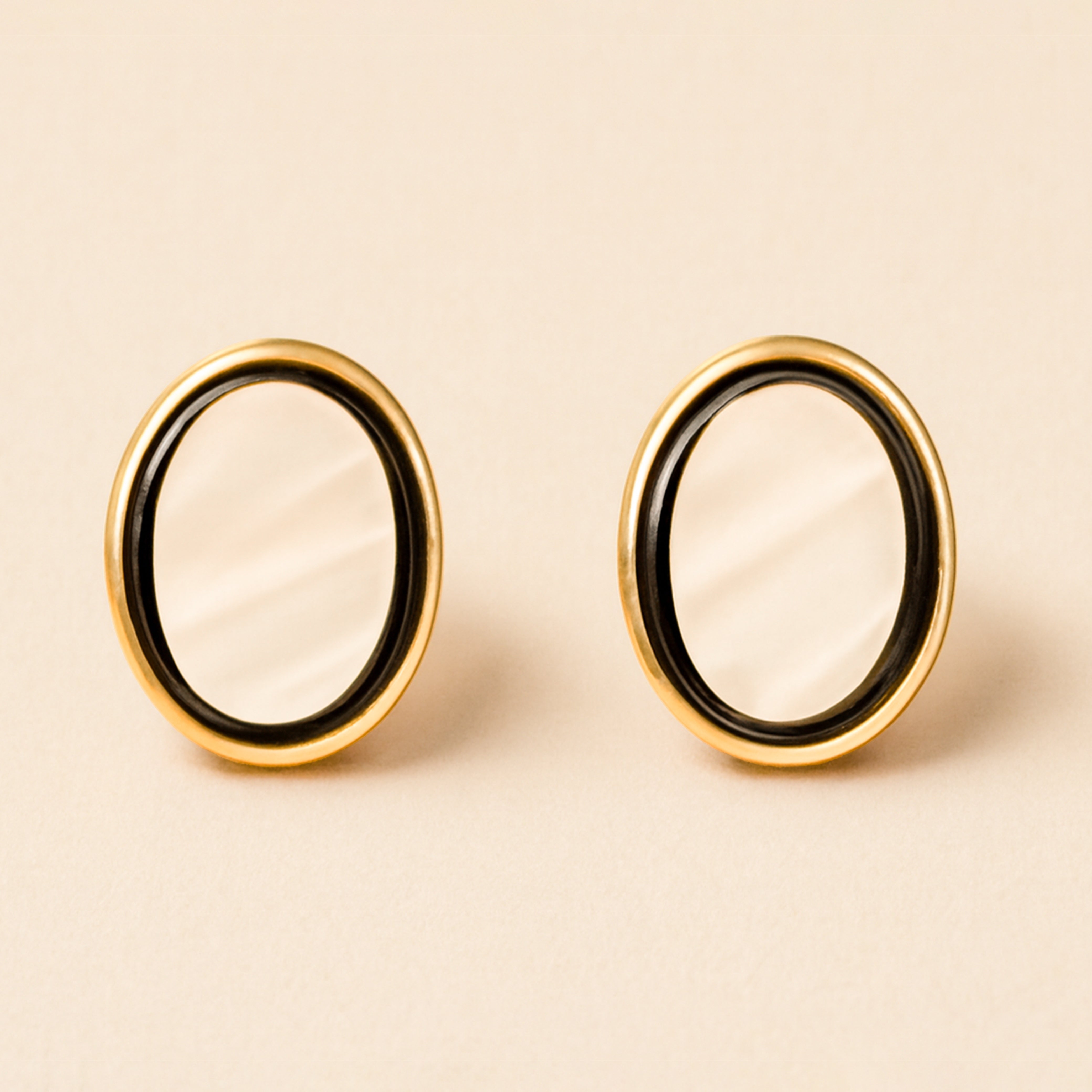 Oval Statement Stud Earrings