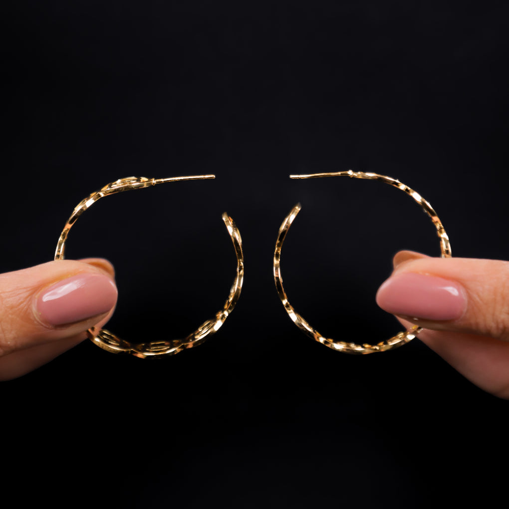 Golden Cut-Out Hoops