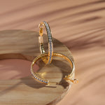 Load image into Gallery viewer, Crystal Circle Gold Hoop Earrings