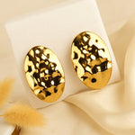 Load image into Gallery viewer, Golden Crinkled Statement Earrings
