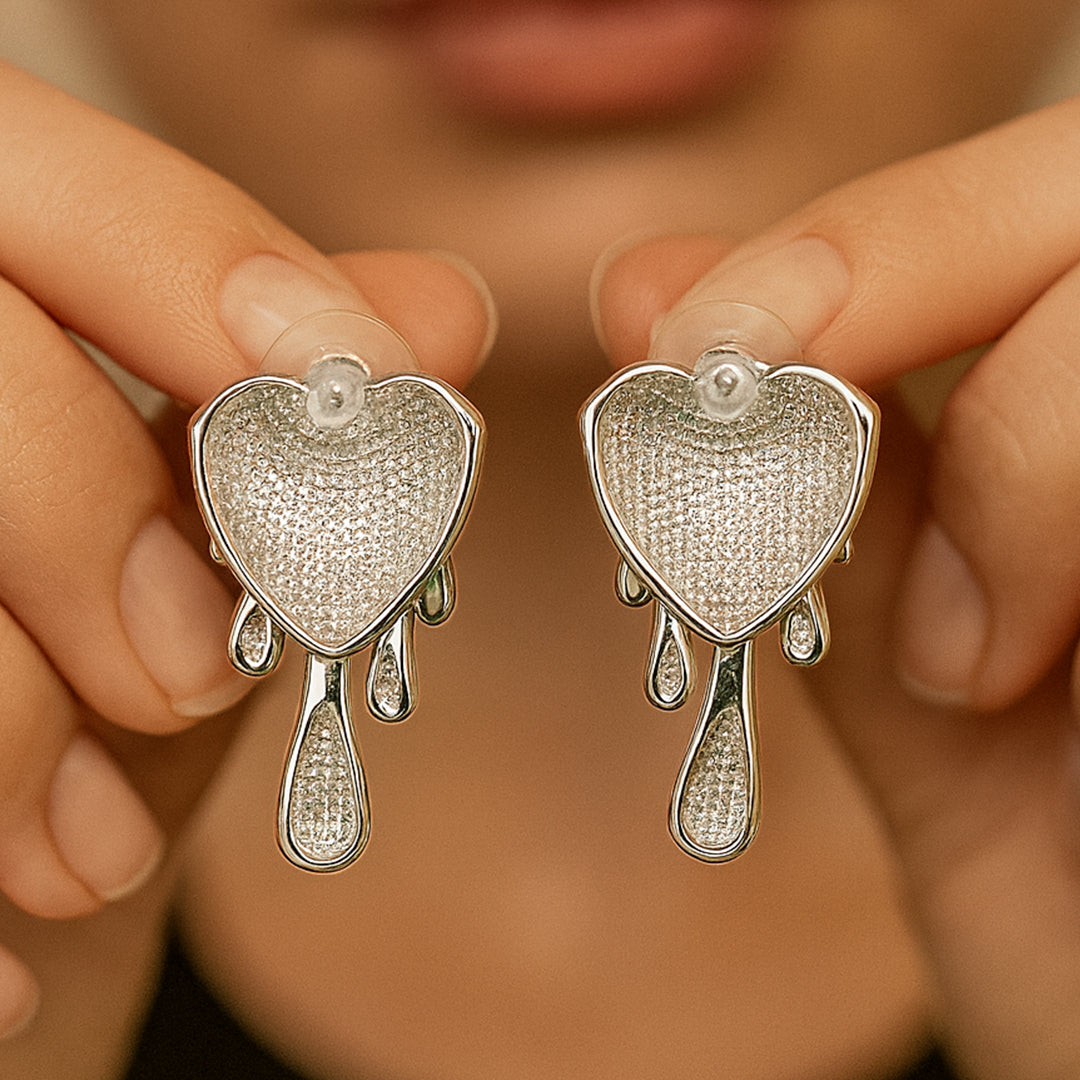 Melting Hearts - Statement Gold & Silver Studs