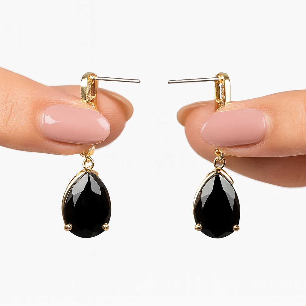 Black Crystalline Earrings