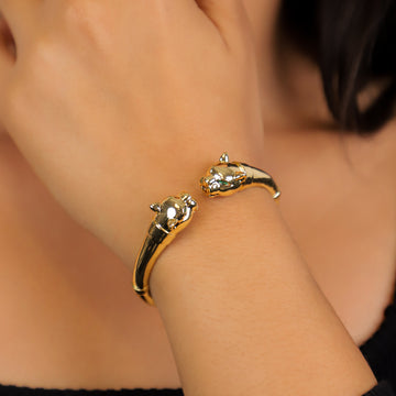 Twin Panthers Cuff Bracelet