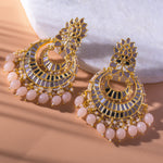Load image into Gallery viewer, Gold Plated Chandbali Earring Light Pink