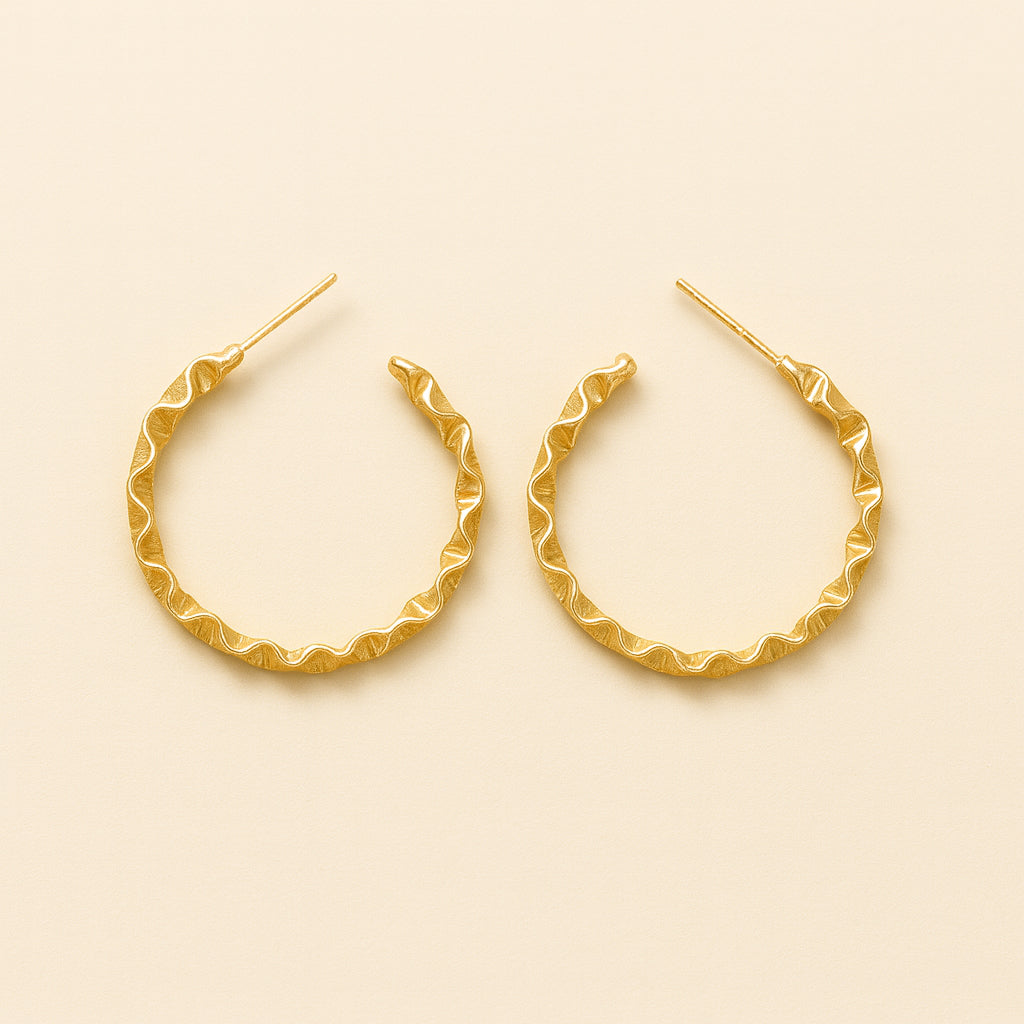 Rose Gold Twisted Hoops Earrings