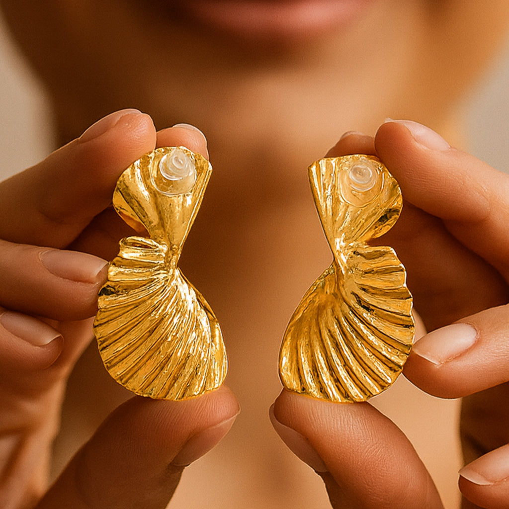 Swirling Fins - Statement Drop Earrings